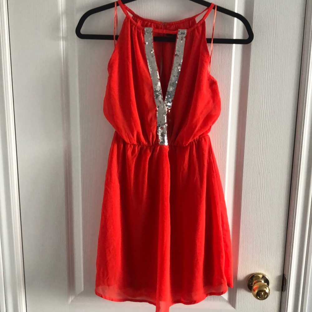 Coral orange dress